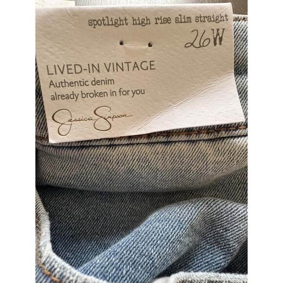 Jessica Simpson Jeans 26W Spotlight High Rise slim Straight Lived-in vintage - Picture 6 of 16